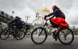 В Москве прошел крупнейший в истории города велопарад. Фото: "Вечерняя Москва"