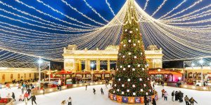 Новогоднюю ель установили в Парке Горького. Фото: пресс-служба комплекса городского хозяйства Москвы 